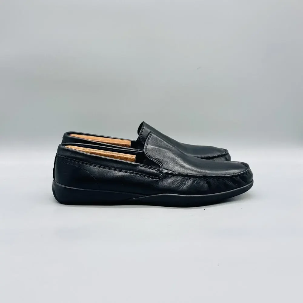 Cole Haan Shoes Mens 9 Black Leather Moc Toe Loafers Slip On Dress Comfort